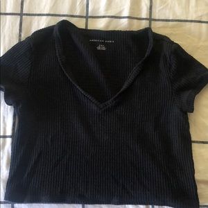 waffle v neck baby tee